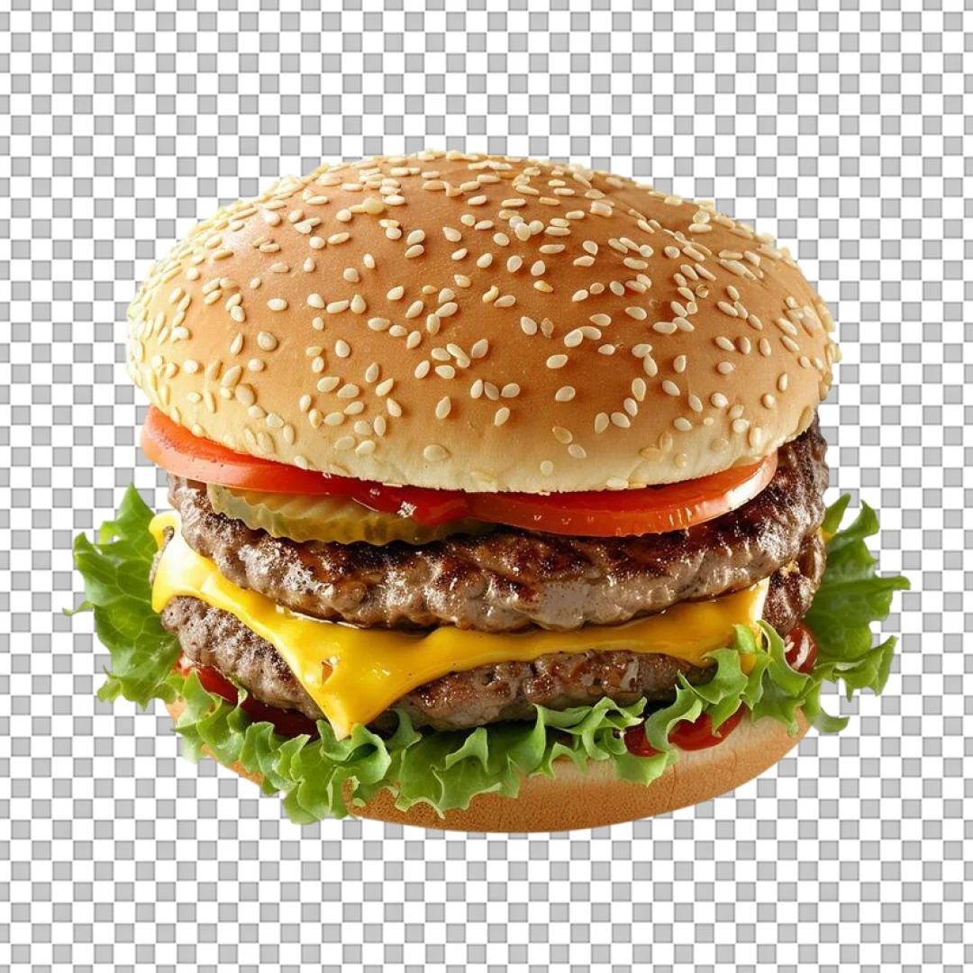 Double Decker Cheeseburger Clipart PNG