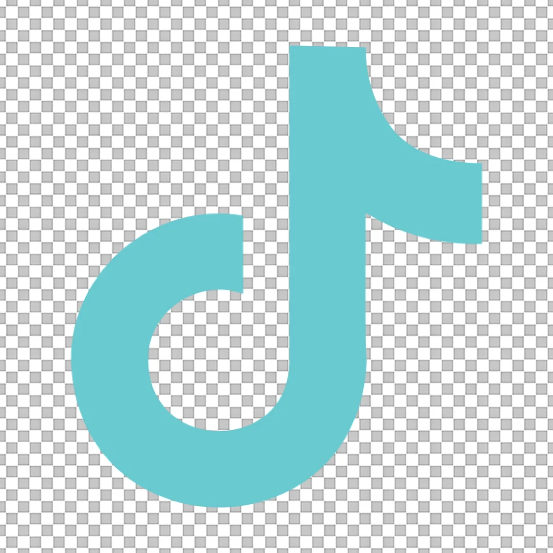 Turquoise TikTok Social Media Icon Logo on Black Background