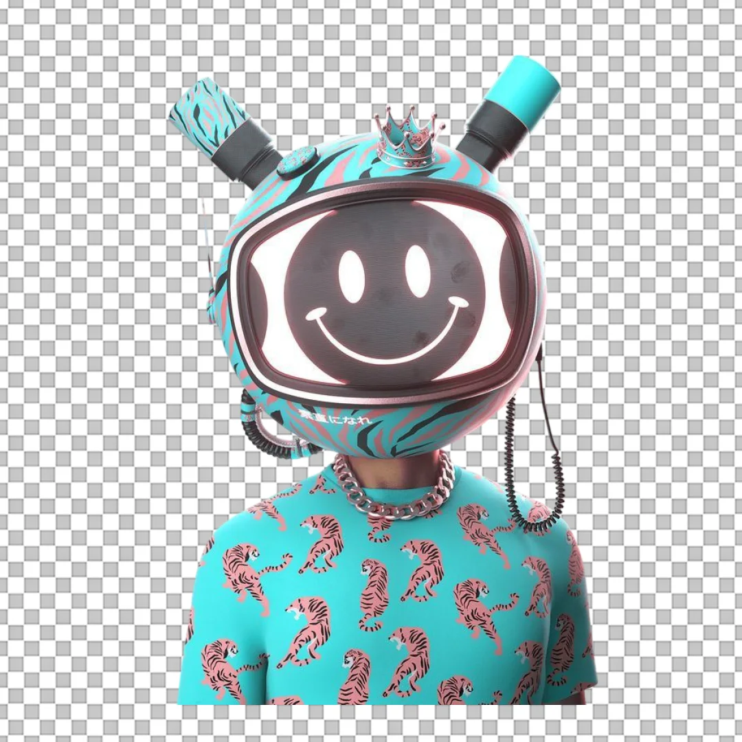 TV Head Character With Smiley Face PNG