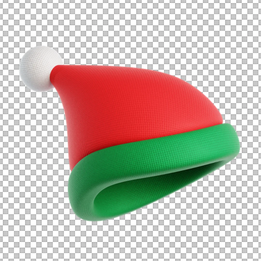 Red Green Elf Hat 3D PNG