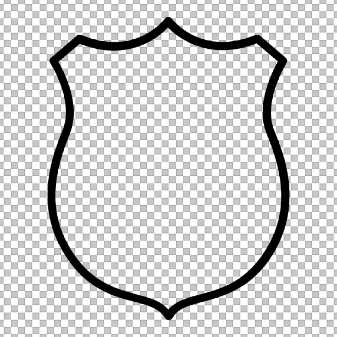 Blank Shield Badge Outline Vector Icon