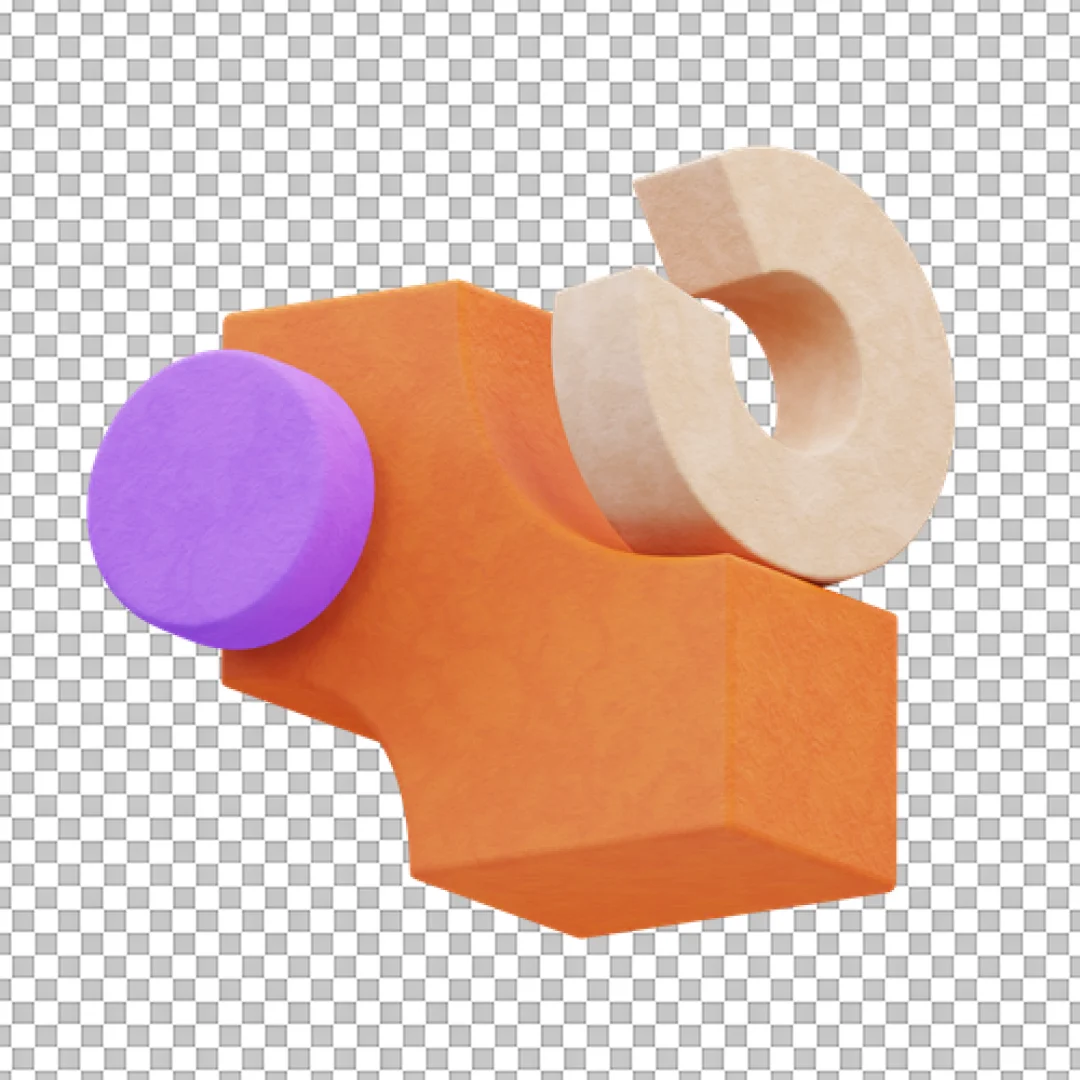 Vibrant Abstract 3D Geometric Block Composition with Textured Surfaces