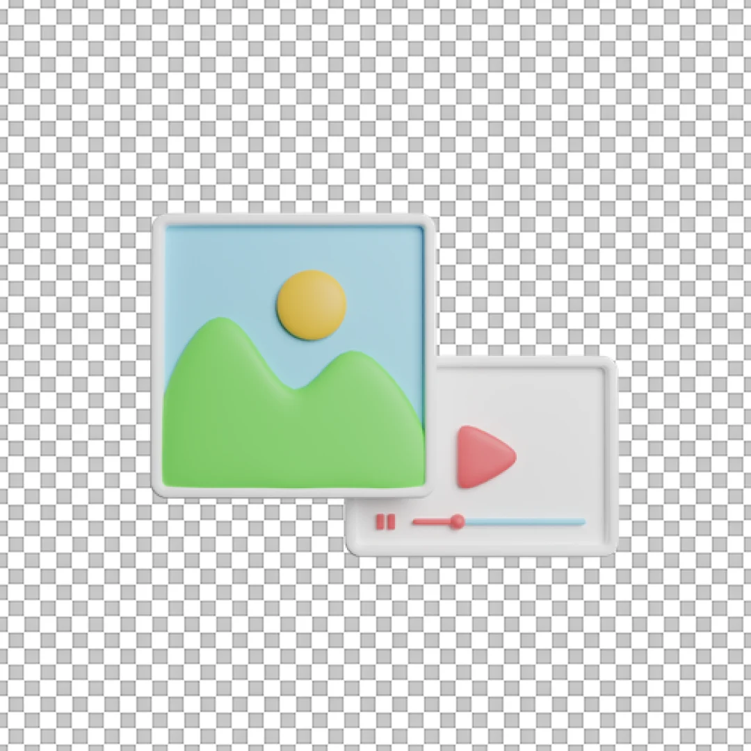Multimedia File Image Video 3D Icon PNG