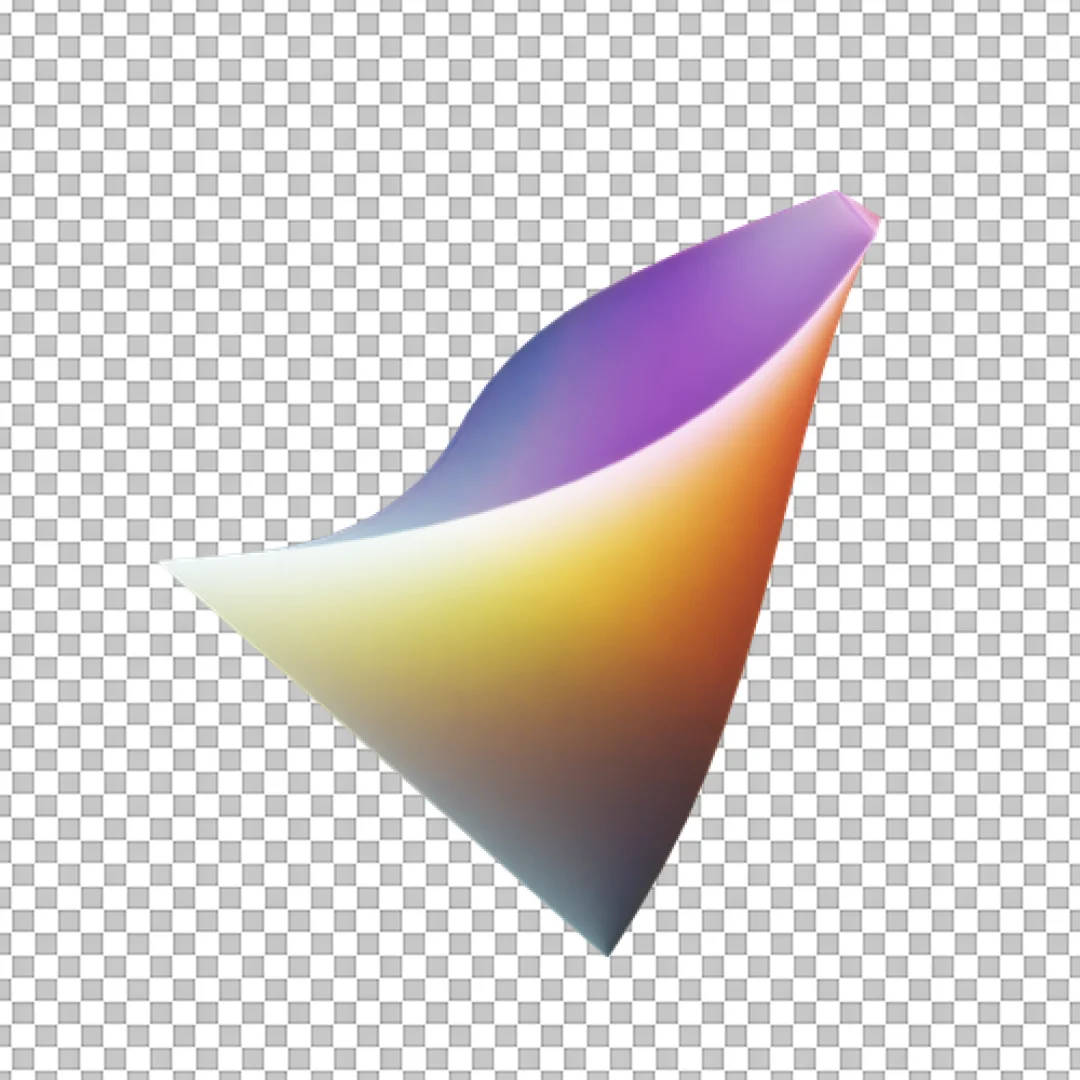 Abstract 3D Helicoid Shape Icon with Vibrant Gradient Colors