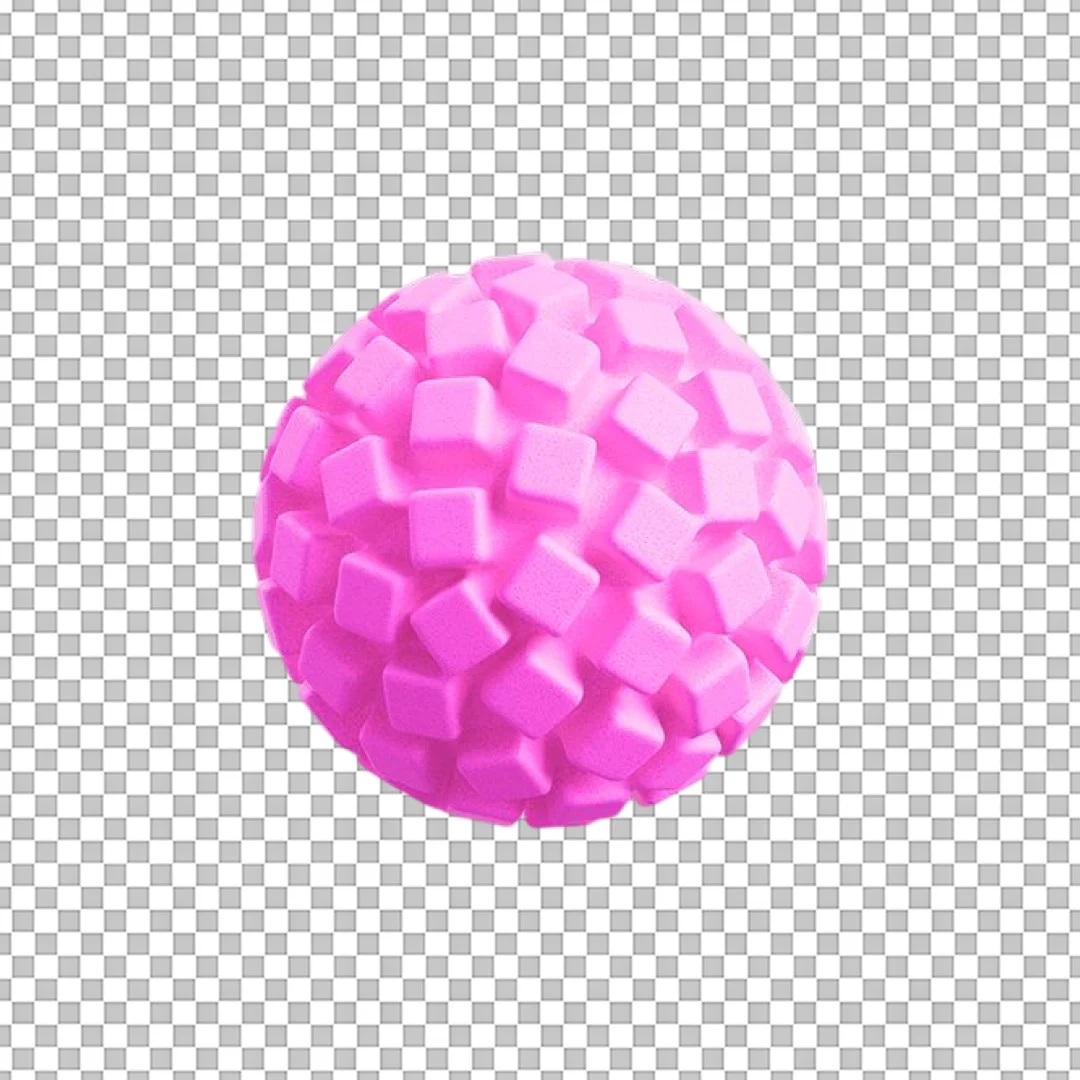 Pink Textured Sphere 3D Graphic PNG