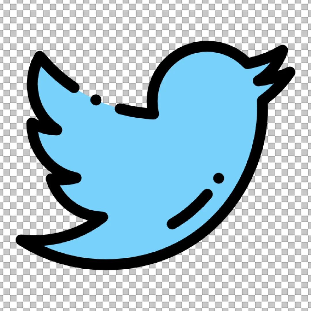 Stylized Blue Bird Social Media Icon Illustration