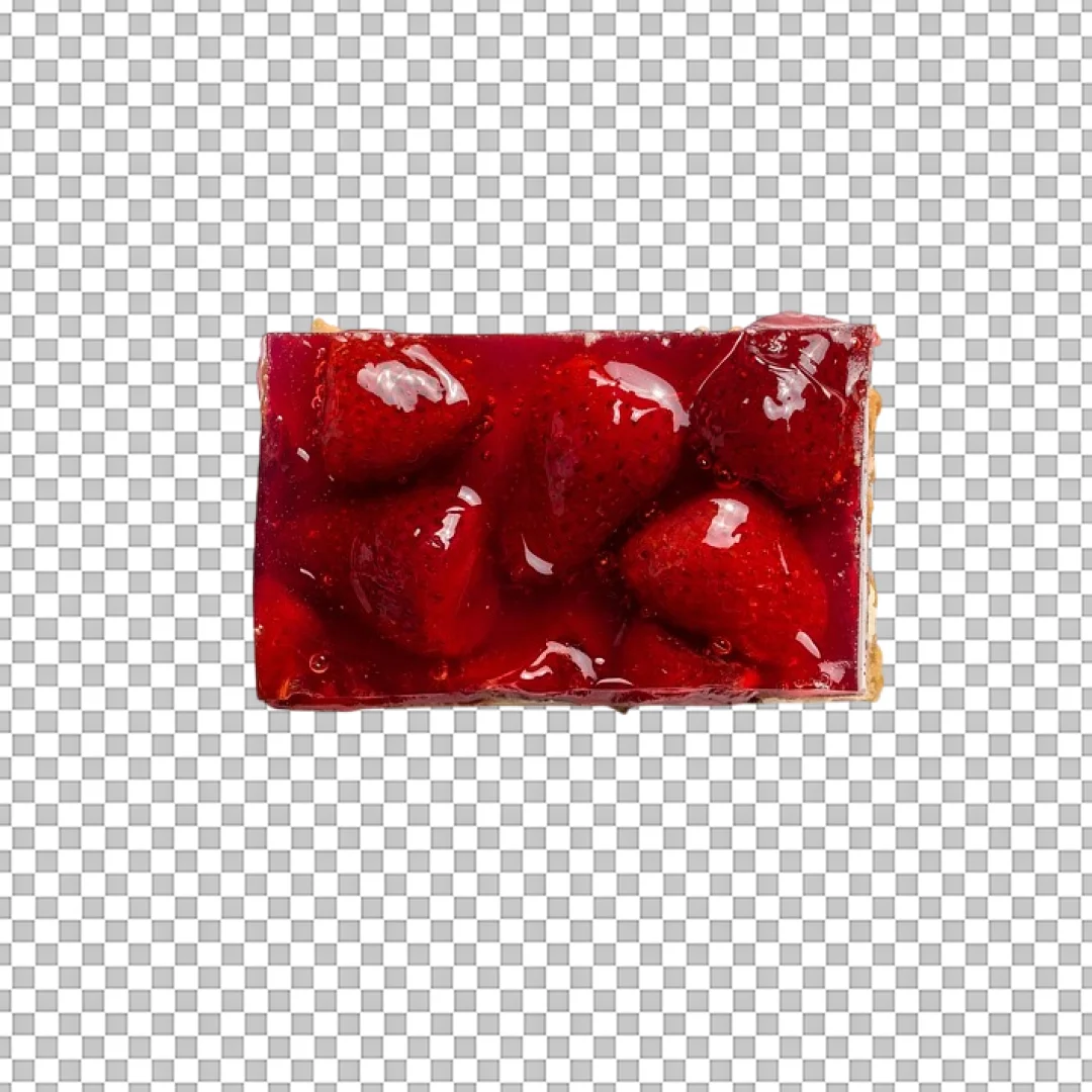 Strawberry Jelly Cake Slice Top View PNG