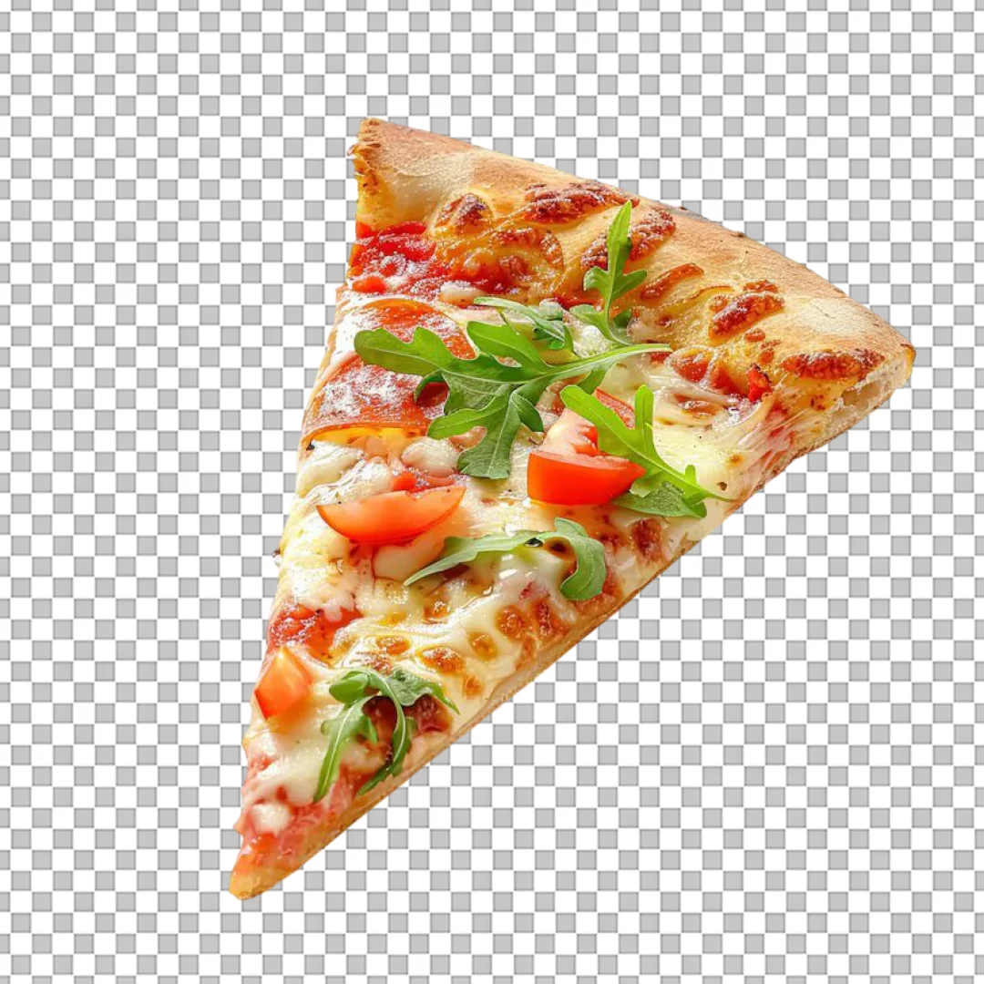 Arugula and Tomato Pizza Slice PNG