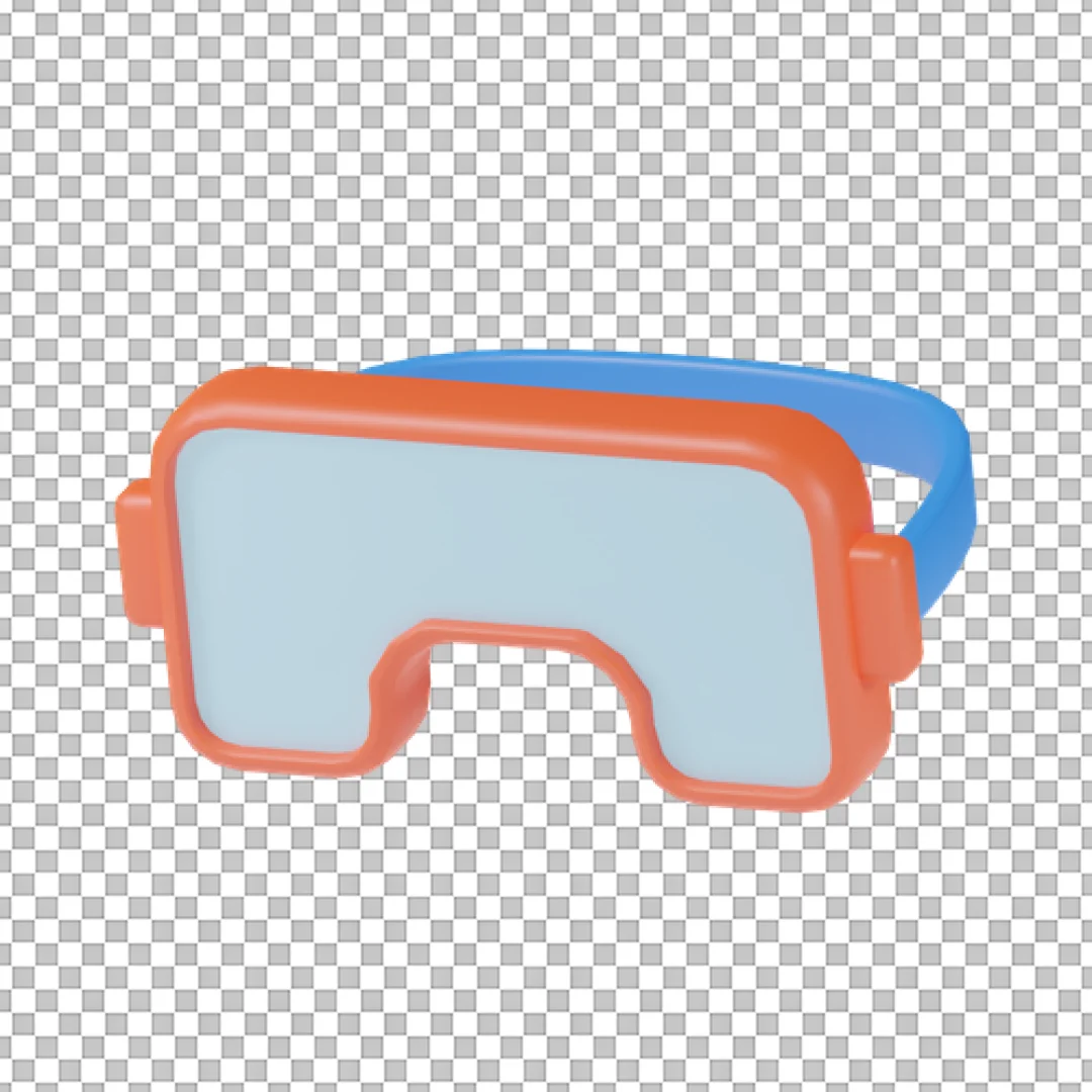 Orange and Blue Ski Goggles PNG