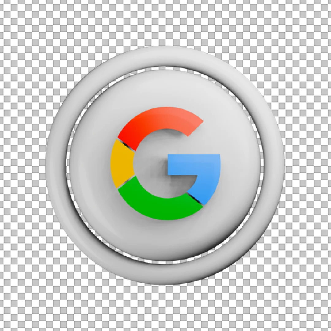 Google G Logo White Button 3D Icon PNG