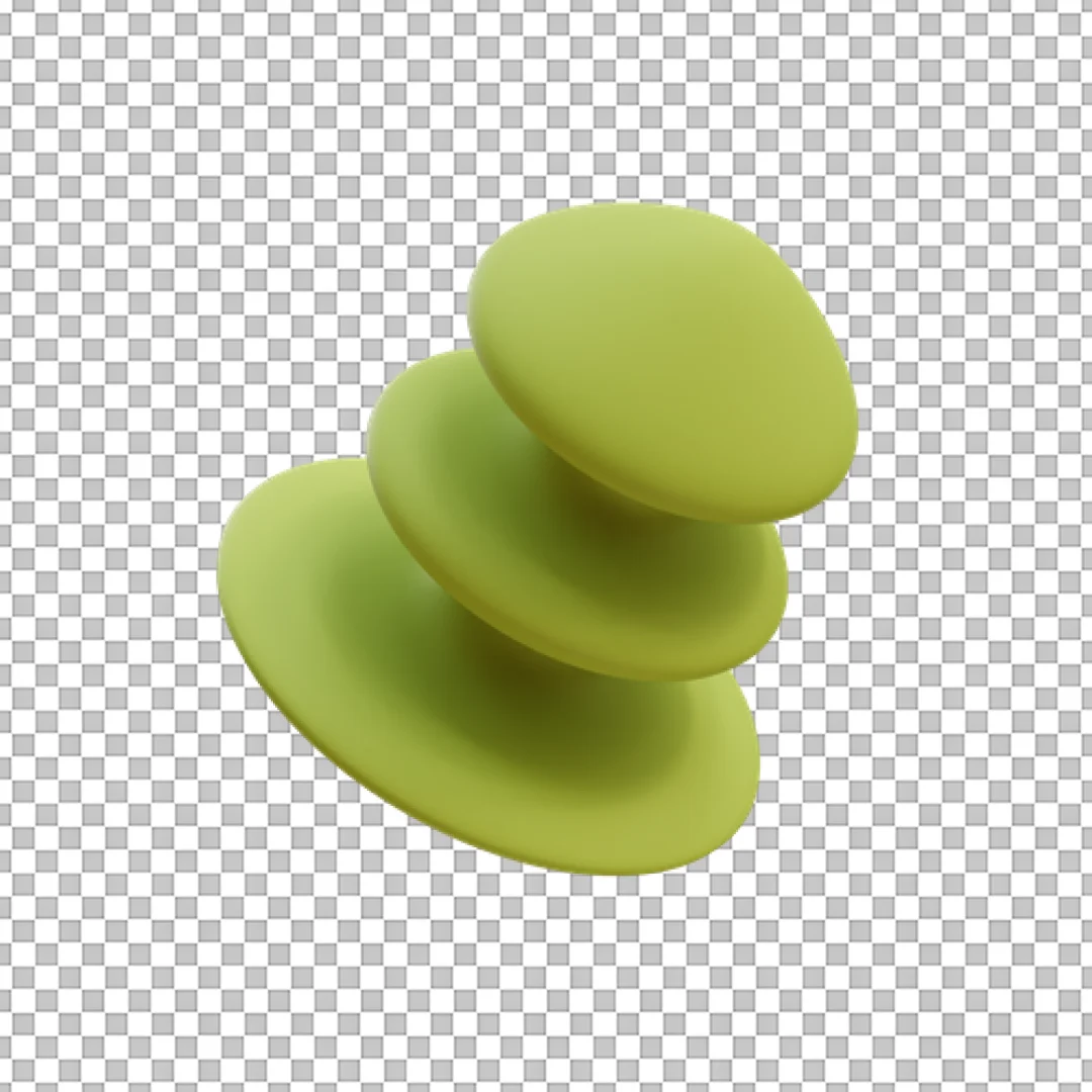 Triple Stacked Light Green Abstract 3D Icon Render