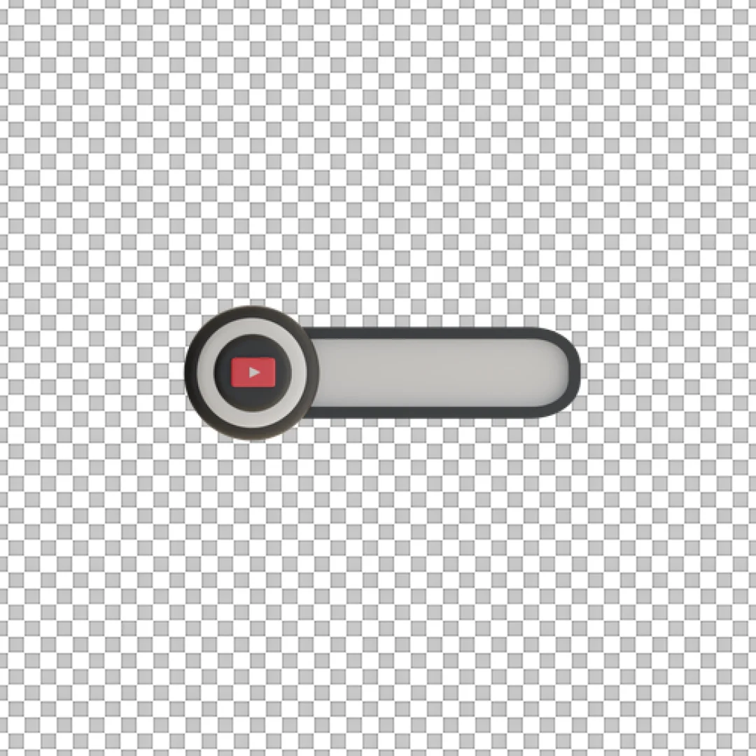 3D YouTube Toggle Switch Icon PNG