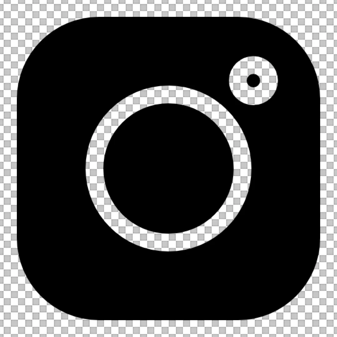 Black and White Instagram Camera Icon Vector