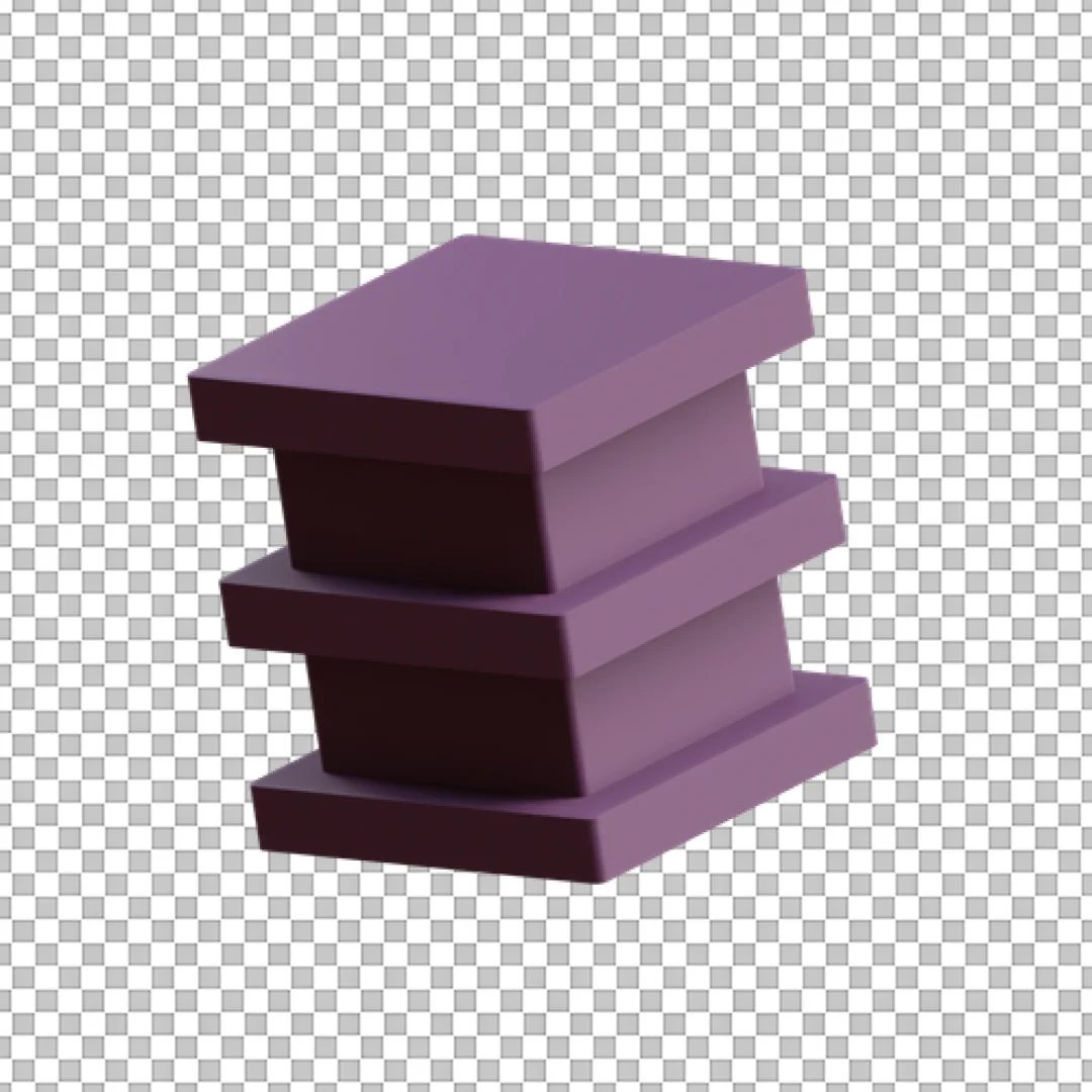 Stacked Purple Cuboid Boxes 3D Icon Element