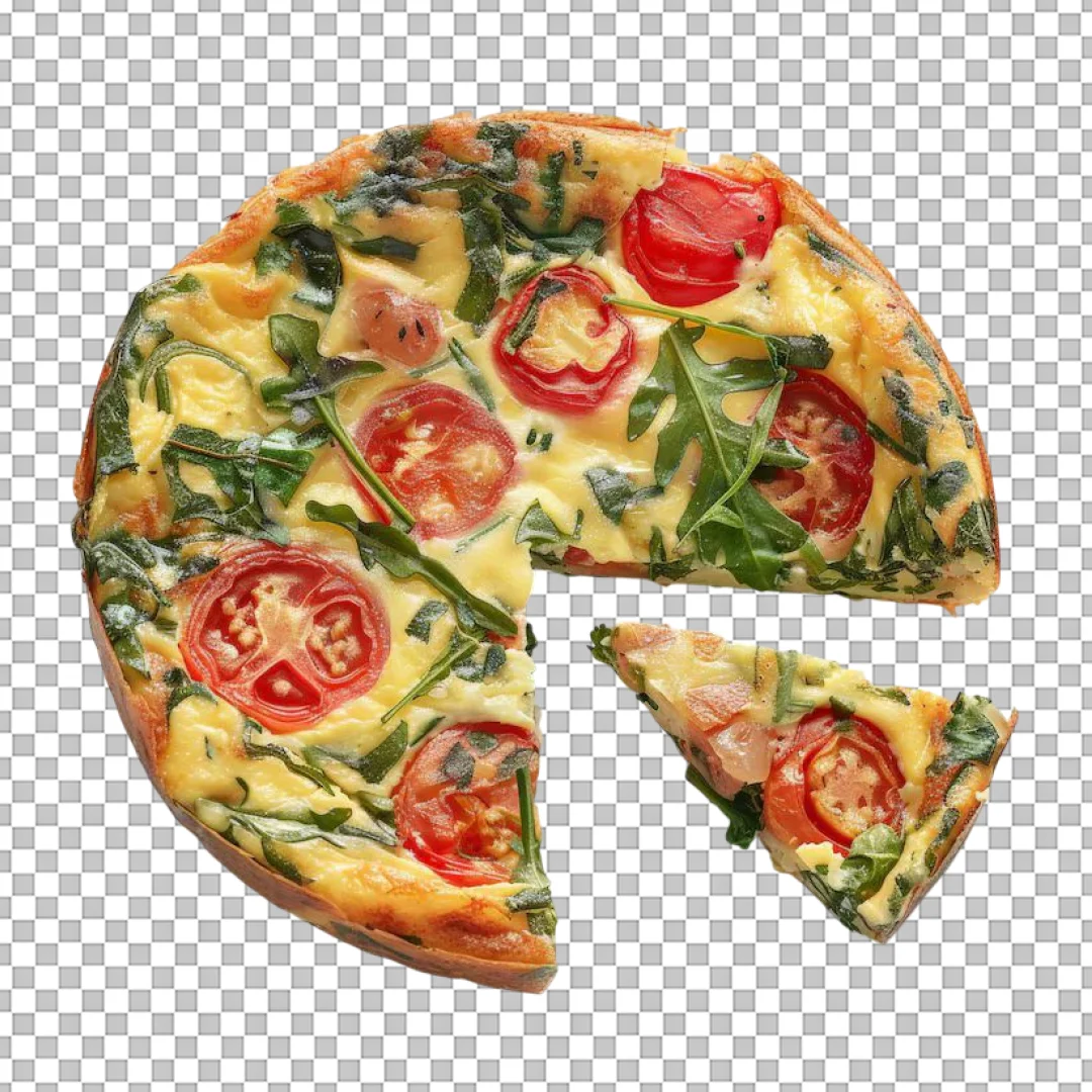 Savory Tomato Arugula Quiche PNG