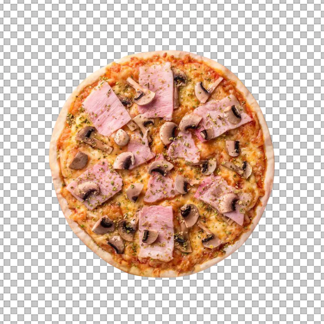 Ham and Mushroom Pizza PNG