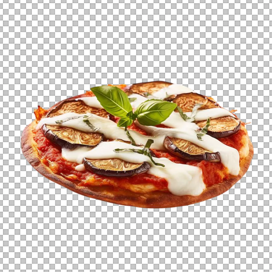 Eggplant Mozzarella Mini Pizza PNG
