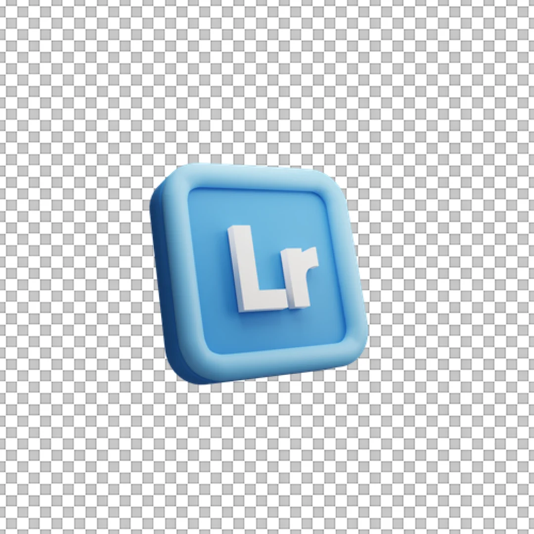 Blue 3D Adobe Lightroom Icon PNG