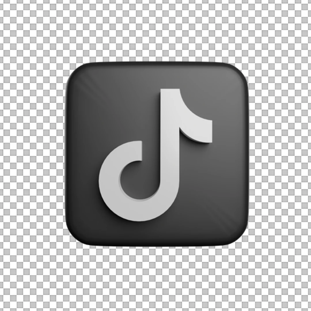 Black TikTok Square Icon PNG