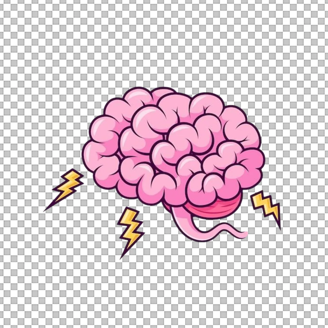 Cartoon Brain Storming Concept Illustration PNG
