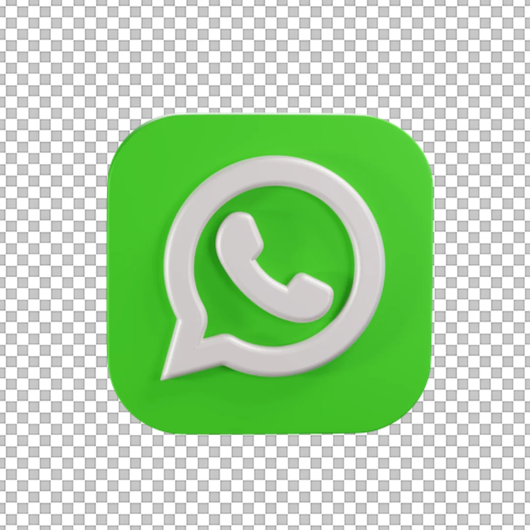 3D Green WhatsApp Square PNG