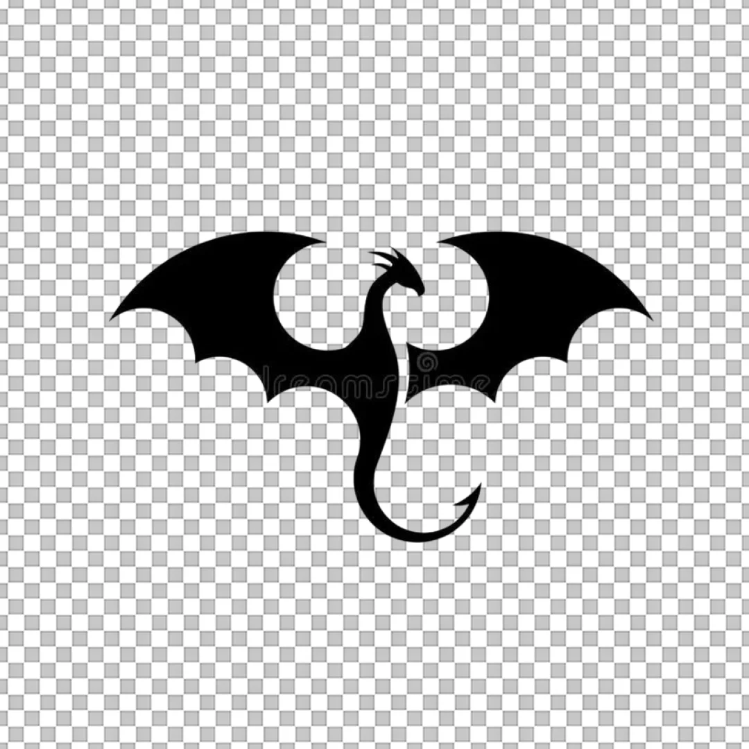 Black Dragon Silhouette Logo Vector PNG