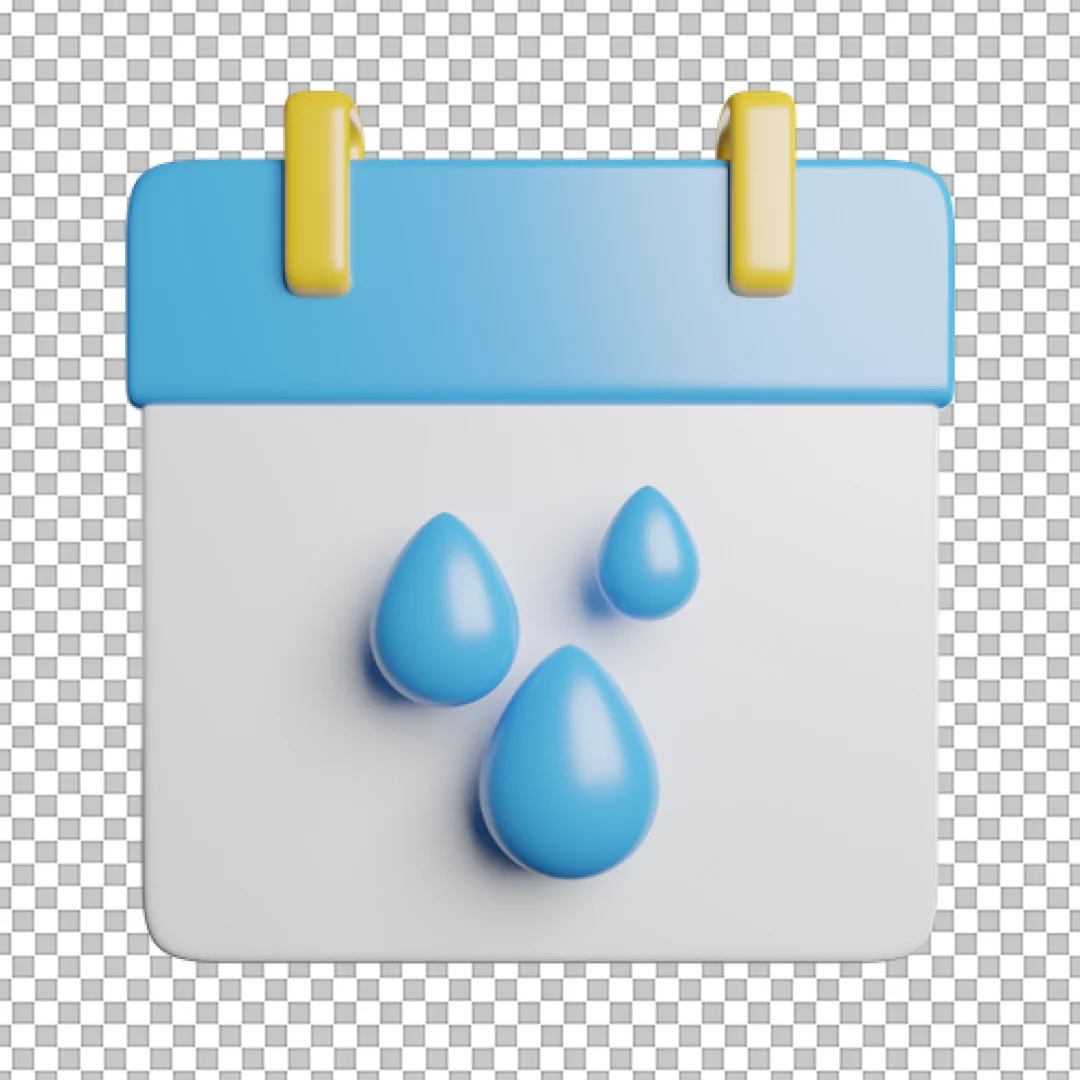 Calendar Rain Drop Icon PNG