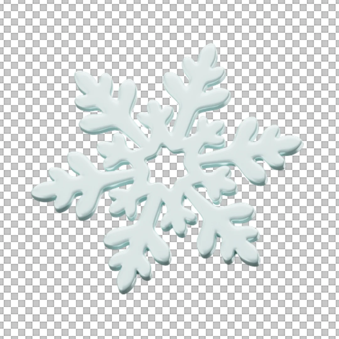 Detailed Blue Snowflake PNG