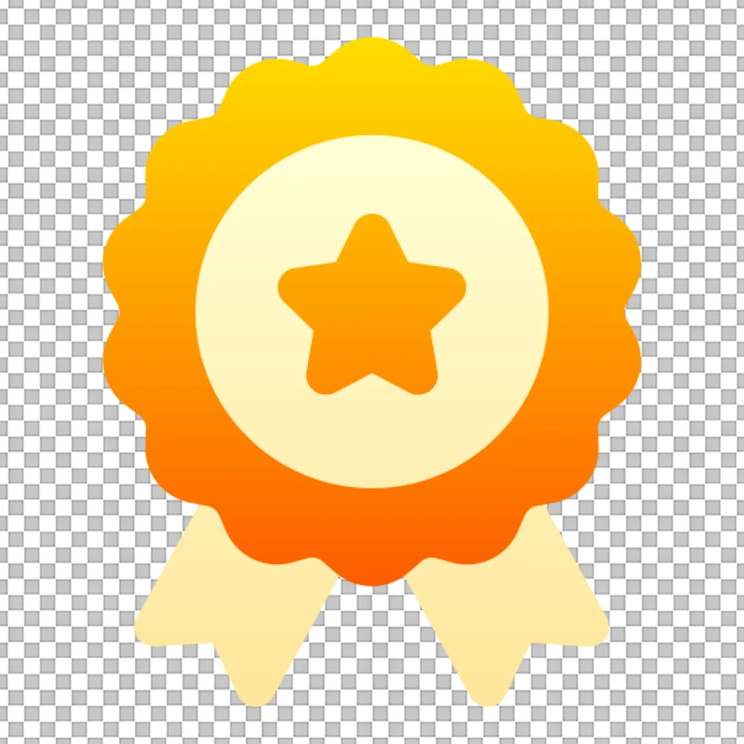 Premium Gold Star Award Ribbon Icon