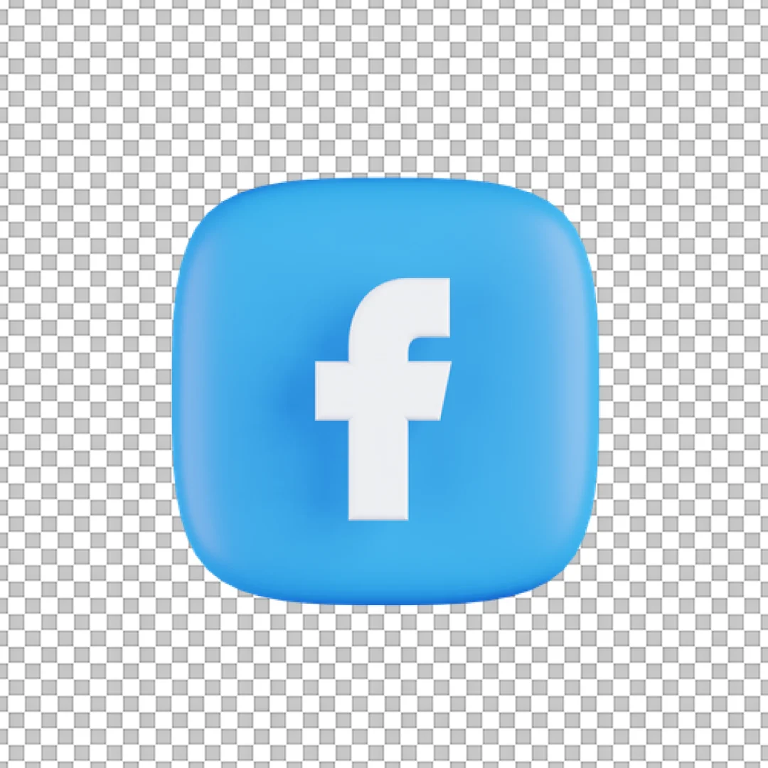 Soft Blue 3D Facebook App Icon PNG