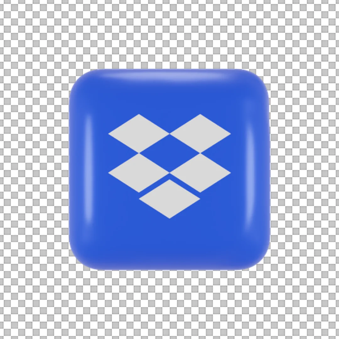 Blue Box Cloud Storage 3D Icon PNG