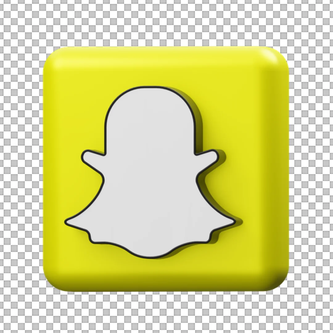 3D Matte Snapchat Logo Icon PNG