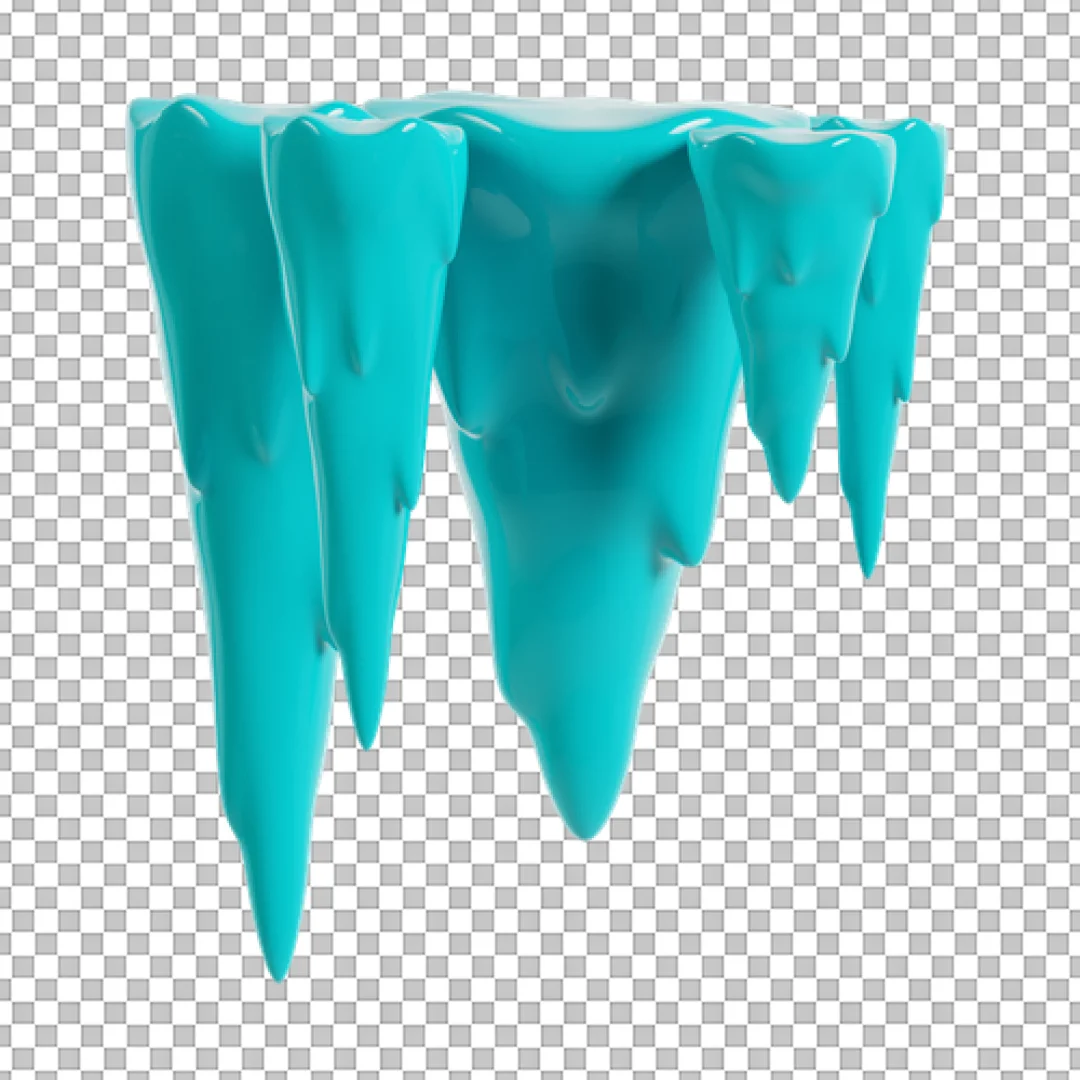 Cyan Icicles 3D PNG