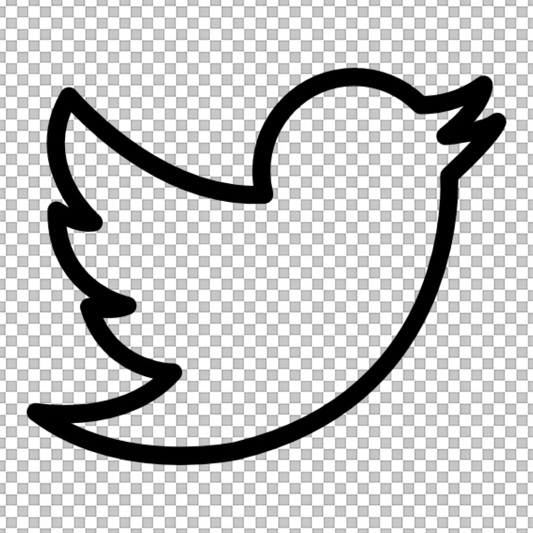 Twitter Bird Outline Icon for Social Media
