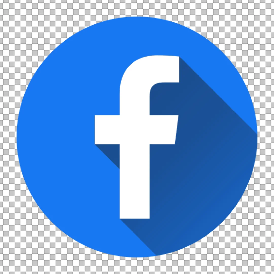 Facebook Social Media Icon Flat Design with Long Shadow