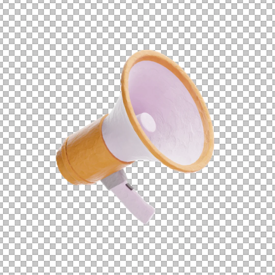 Megaphone Loudspeaker Clay Style 3D Icon PNG