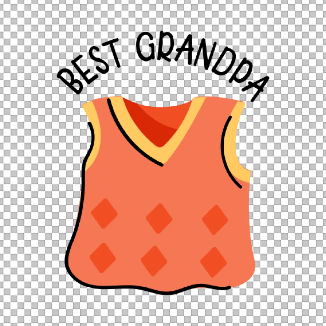 Best Grandpa Sweater Vest Illustration PNG