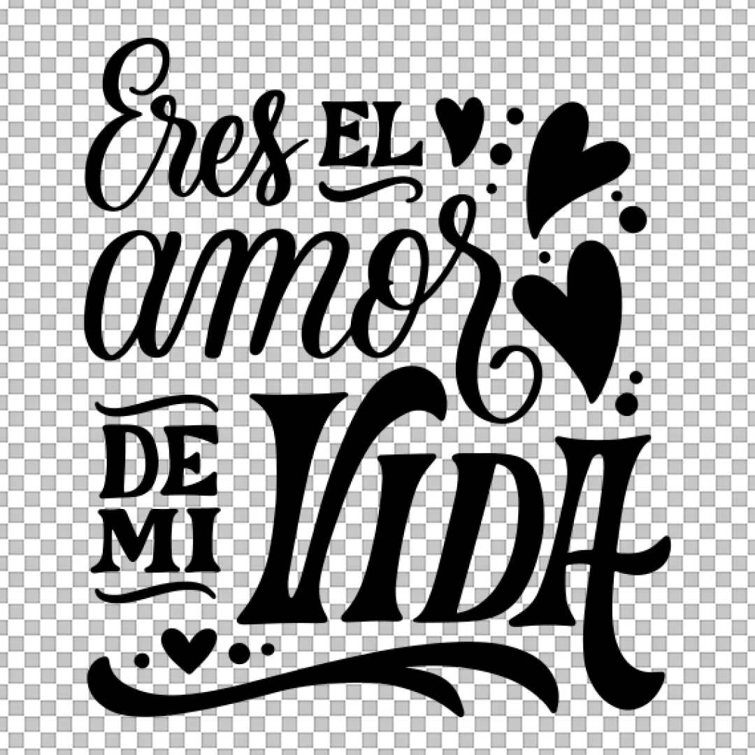 Spanish Love Quote Lettering PNG
