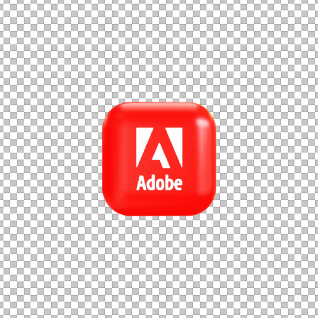 Glossy Red Adobe Logo Icon PNG