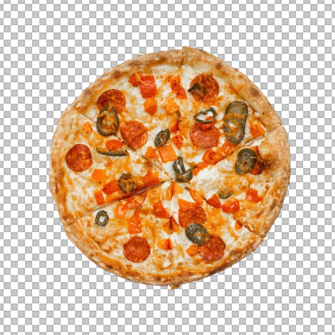 Spicy Pepperoni and Jalapeno Pizza PNG