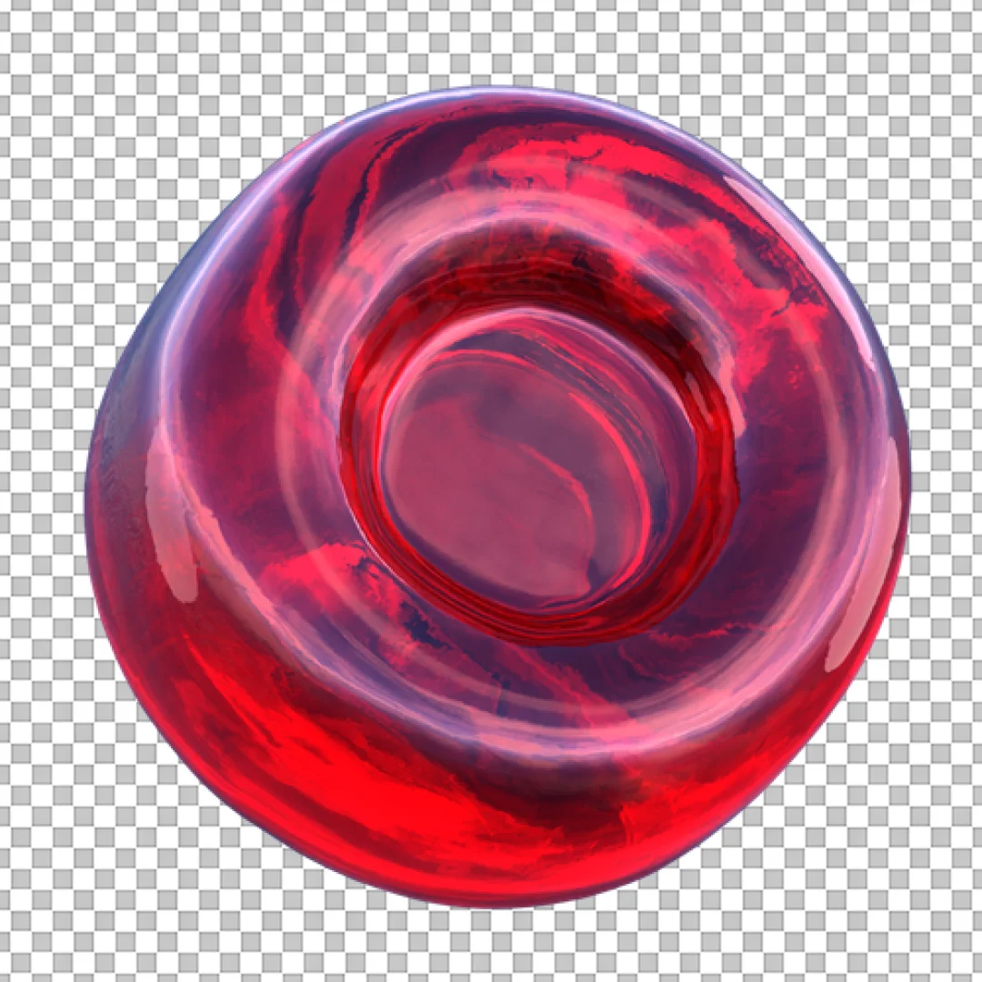 Abstract 3D Red Glass Torus Icon Element