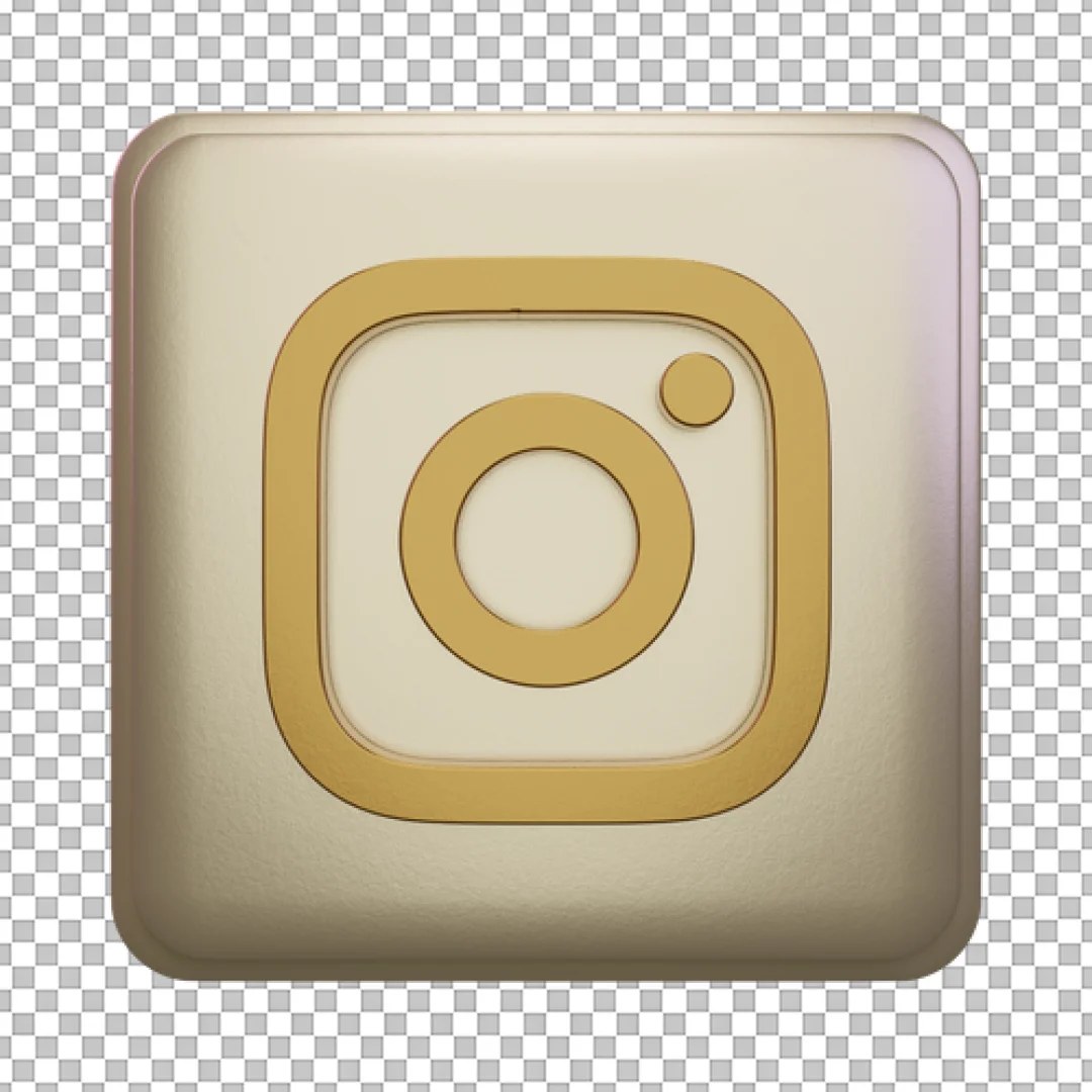 3D Beige Instagram Logo Icon PNG