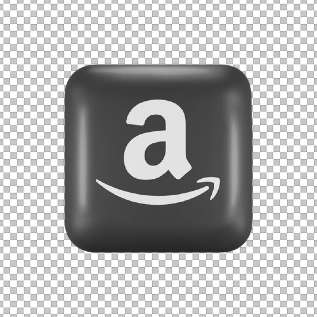 Black Amazon Logo 3D Icon PNG