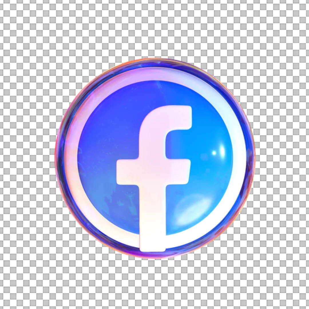 Blue Glass Orb Facebook Logo PNG