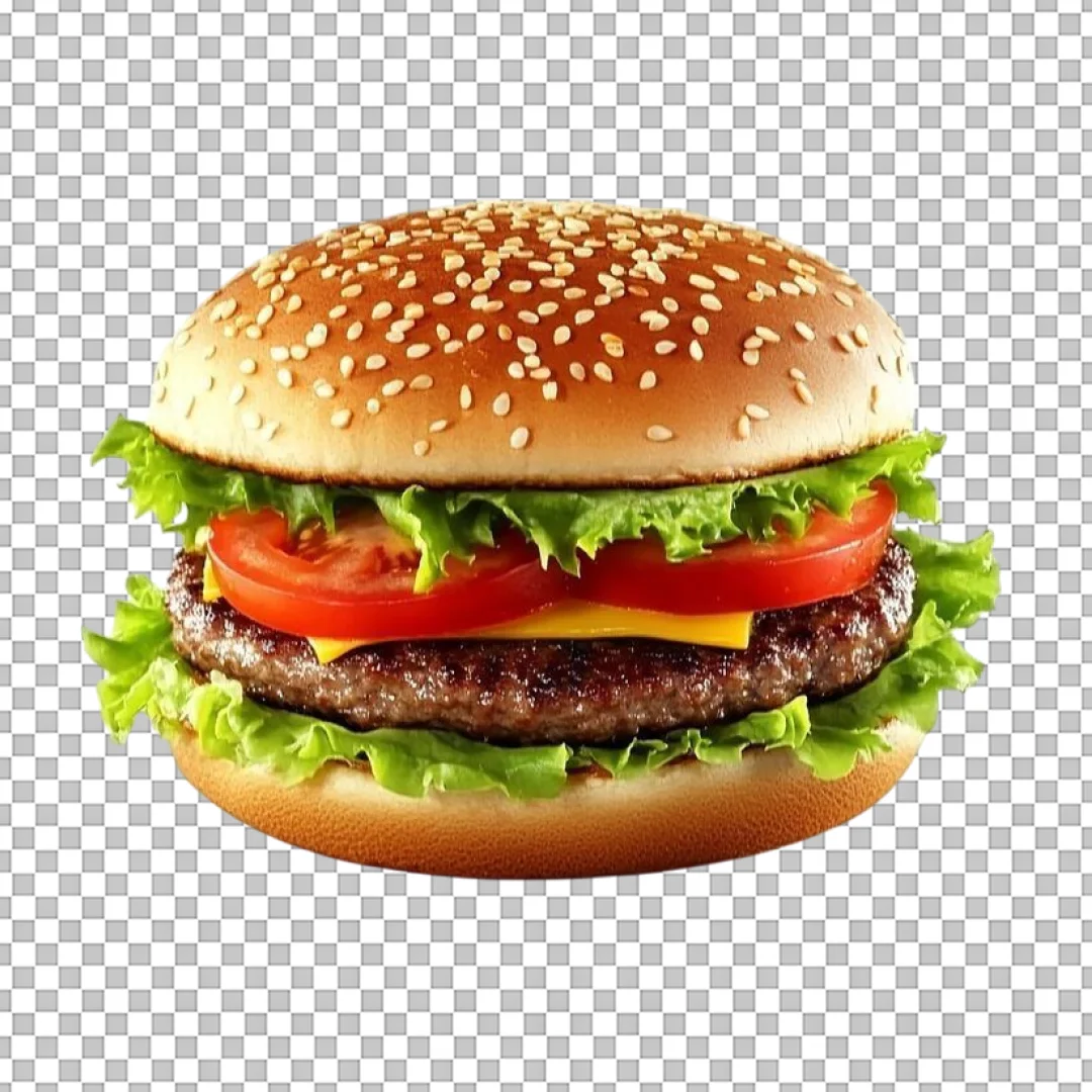 Classic Hamburger with Cheese Tomato PNG