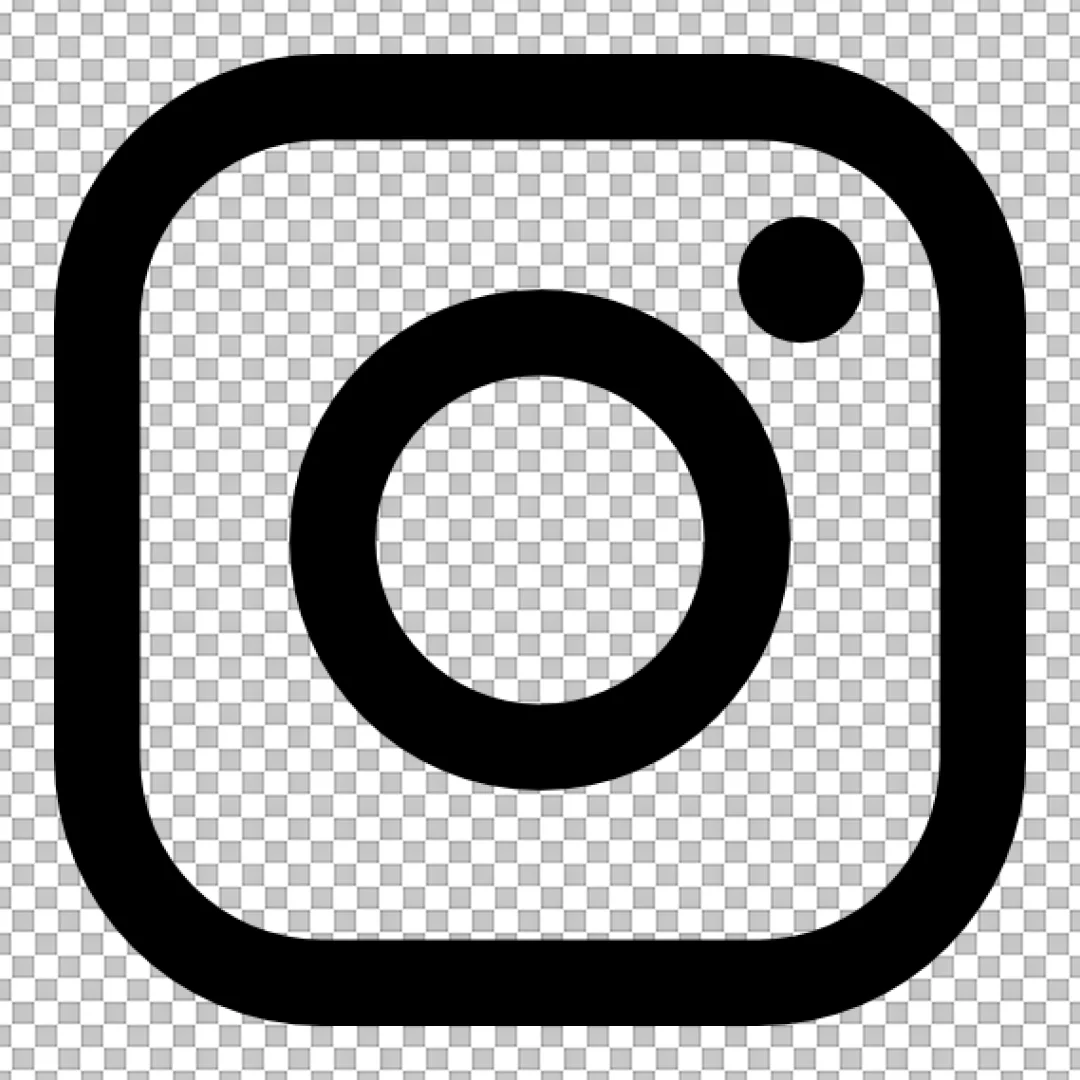 Black Outline Instagram Icon Vector Graphic