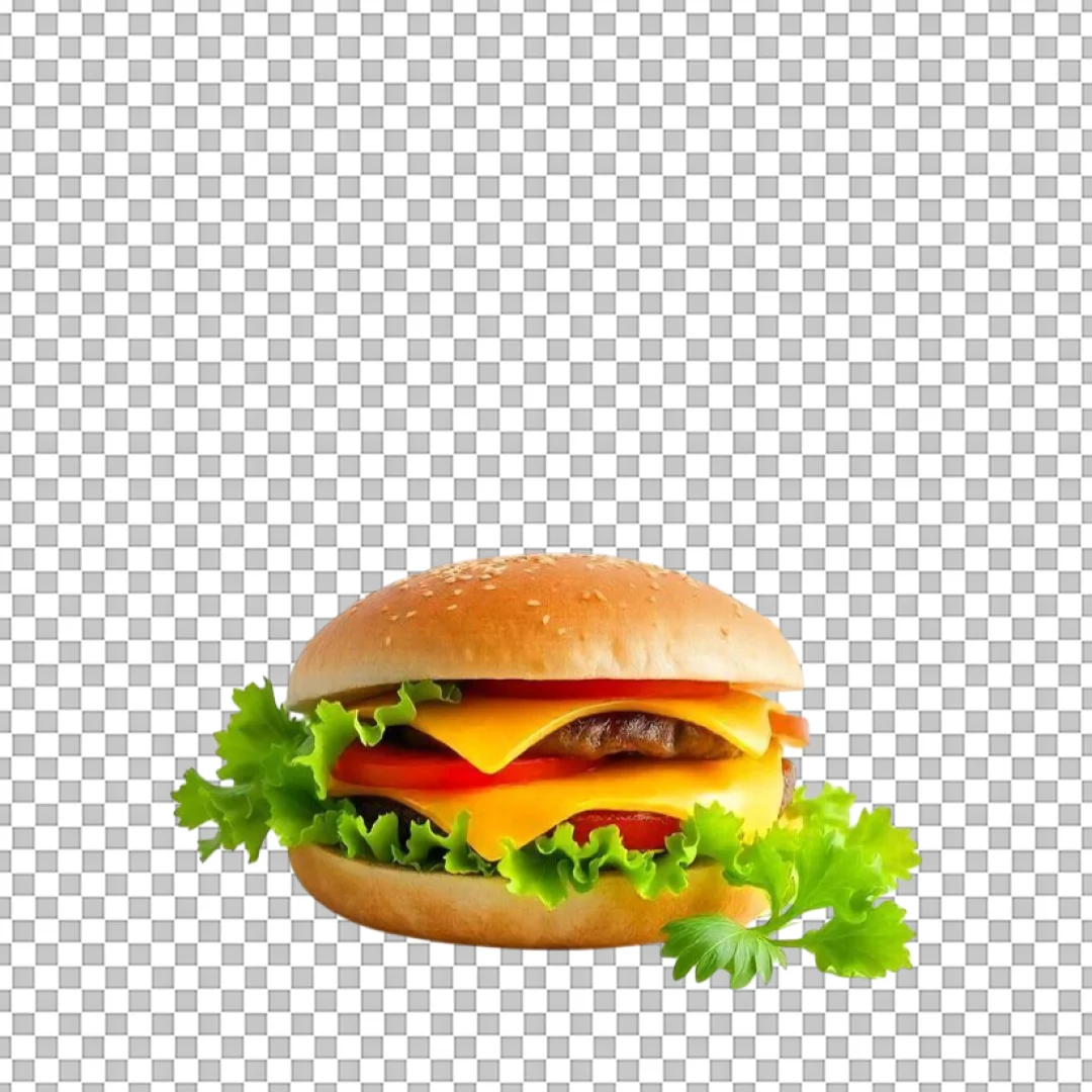 Double Deck Cheeseburger Graphic PNG