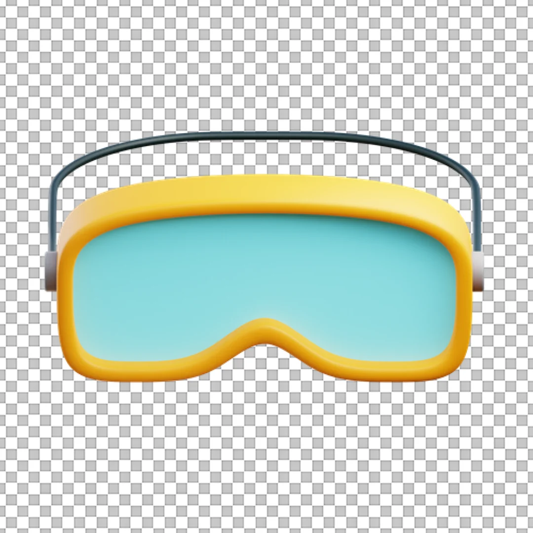 Yellow And Blue Winter Ski Goggles PNG