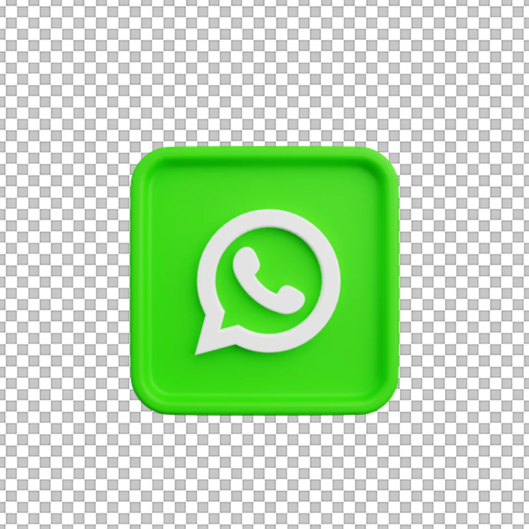 3D Green WhatsApp App Icon PNG