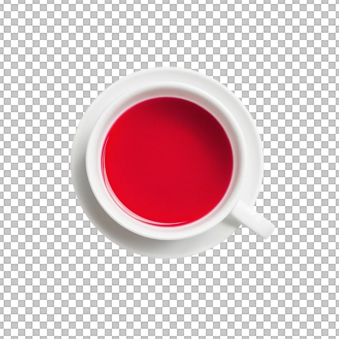 Red Herbal Tea Cup Top View PNG